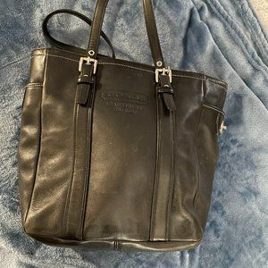 Coach Hamptons Black Leather Tote